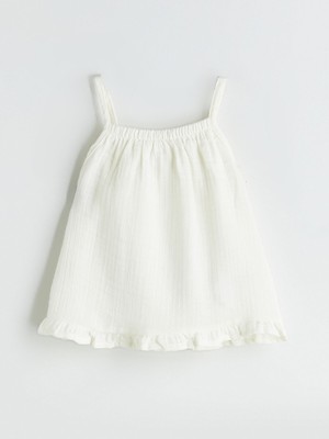 Lc Waikiki Yeni Sezon Kare Yaka Fırfır Detaylı Kız Çocuk Bluz