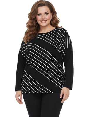 Wearon Kadın Siyah Sıfır Yaka Taşlı Bluz BGL-ST05157