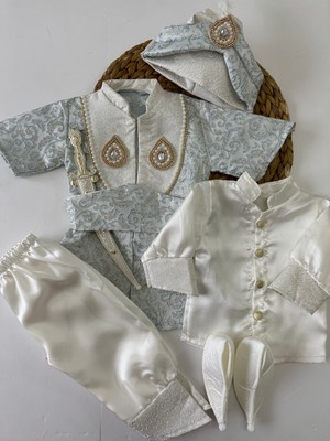 Pileki Baby (Patikli ) Erkek Bebek Giyim , Sünnet Takım Erkek Bebek Kılıçlı Aksesuarlı Mevlüt Kıyafeti