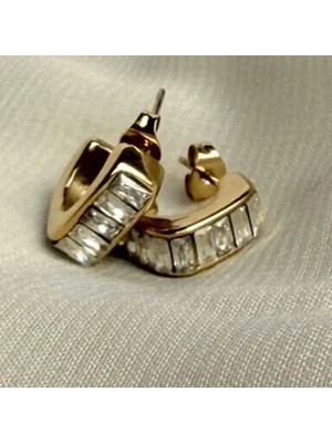 Bimia Sıralı Baget Taşlı Küpe