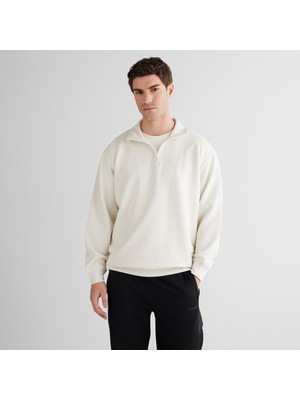 Gant Erkek Krem Relaxed Fit Kapüşonlu Sweatshirt