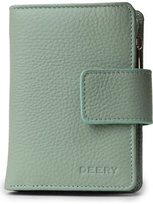 Deery Hakiki Deri Yeşil Dikey Kadın Cüzdanı - 00918ZYSLZ01