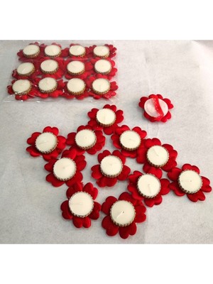 Belirtilmemiş Kına Gecesi Için Kalpli El Mumu – Kırmızı 12’li Paket Kına Mumu