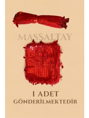 Massaltay Kırmızı Pullu Halay Mendili 1 Adet – Kına, Nişan ve Düğün Aksesuarı