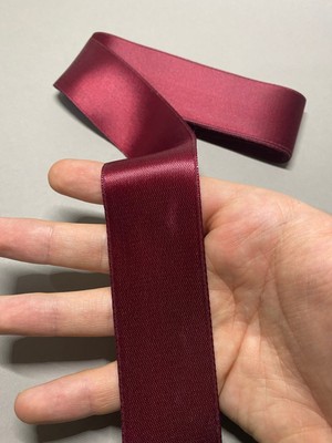 Massaltay Bordo Saten Kurdele 4 cm 5 Metre – Parlak Dekoratif Şerit, Hediye Paketleme, Kına ve Hobi Süsleme