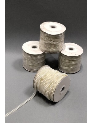 Massaltay Çift Sıra Krem Kesik Inci 4 mm 1 Metre – Boncuk