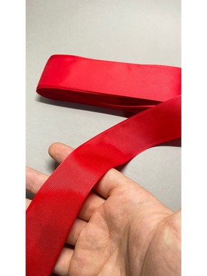 Massaltay Kırmızı Grogren Kurdele 4 cm 5 Metre – Dayanıklı Dekoratif Şerit, Hobi, ve Süsleme Kurdelesi