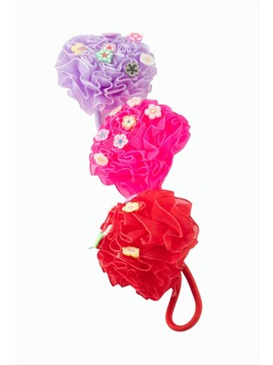 Starseven Çiçek Ponponlu Lastikli Toka