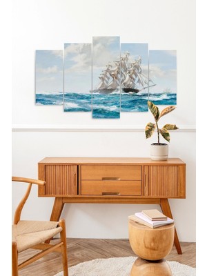 TeknoKapsül Deniz Manzarası 5 Parçalı Mdf Tablo 60 x 100