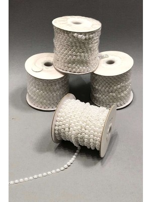 Massaltay Beyaz Sıralı Kesik Inci 6 mm 1 Metre – Boncuk