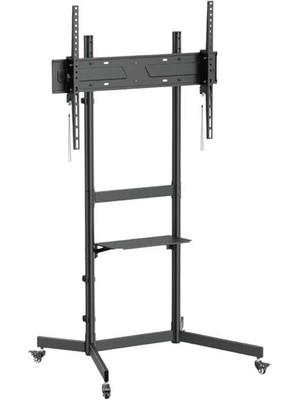 SiHako Vontech V1044VE 55''-100'' Uyumlu Tekerlekli Ayaklı Raflı Lcd-Led Tv Sehpası Standı
