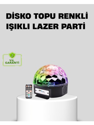 TeknoKapsül Ritim Hassasiyetli Bluetooth Hoparlörlü Disko Işığı Döner LED Efektli - TK0027-5UAGY3