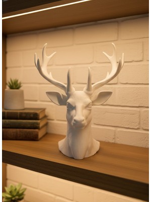 TeknoKapsül Dekoratif Beyaz Geyik Biblo Salon ve Raf Dekoru - TK0027-5U72L3