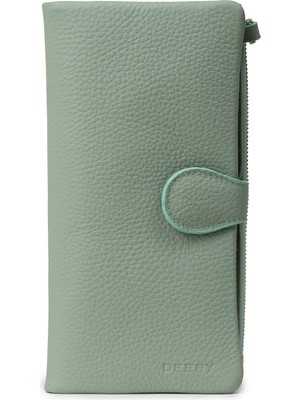 Deery Kadın Hakiki Deri Yeşil Dikey Cüzdan - 00958ZYSLZ01