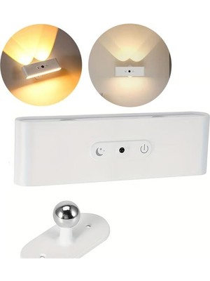 SiHako Ledx SK-BD188F Çift Yönlü Hareket Sensörlü Dekoratif Şarjlı Duvar Aplik 2 Mercekli 15 Smd Ledli 300