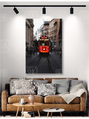 SML Tablo Taksim Nostaljik Tramvay Taksim Meydanı Istanbul Istiklal Caddesi Dikey Kanvas Tablo