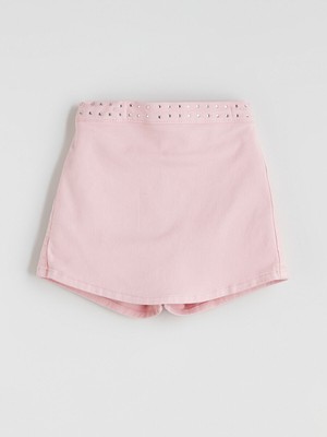 Lc Waikiki Yeni Sezon Beli Lastikli Kız Çocuk Jean Şort Etek