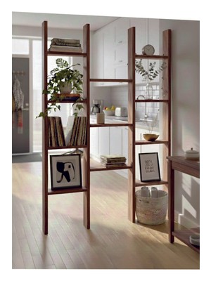 Tiydem Masif Ahşap Raflı Oda Ayırıcı Seperatör Duvar Dekor Paravan 100X250 cm