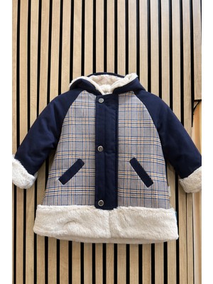 NerKids Kürk Detaylı Ekose Mont