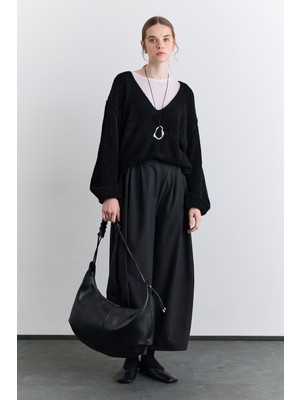 Manuka Soft Dokulu Kazak Siyah