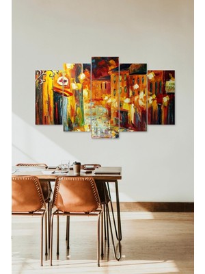 TeknoKapsül Yağmur Retro 5 Parçalı Mdf Tablo 60 x 100