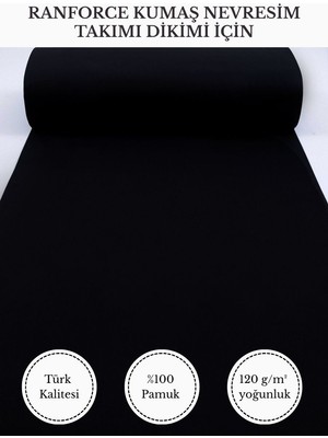 Fabricstown Ranforce Kumaş Nevresim Dikimi Için – %100 Pamuk, 240 cm × 100 Cm, Düz Boyalı