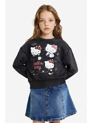 DeFacto Hello Kitty Overshirt Fit Bisiklet Yaka Sweatshirt Kız Çocuk G3239A825WN