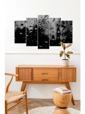 TeknoKapsül Yağmur Damlaları 5 Parçalı Mdf Tablo 60 x 100