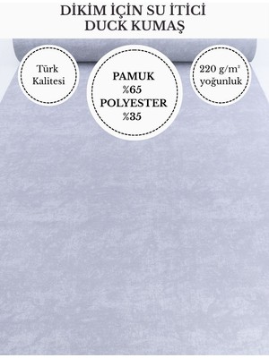 FabricsTown Mermer Efektli Su Itici Duck Kumaş | 220 G/m² | %65 Pamuk %35 Polyester | 180 cm En