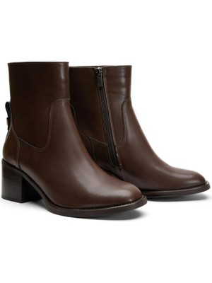 Emienza Aster Vegan Deri Oval Burun Bayan Bot