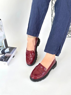 K&A Narli Bordo Rugan Oxford Ayakkabı