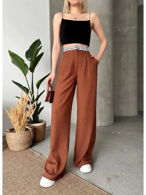 K&A Flamlı Kahve Pantolon