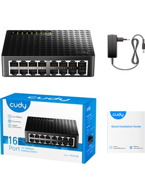 Binbir Göz Bilgisayar Cudy FS1016D 16 Port 10/100 Yonetılemez Desktop Swıtch Plastik Kasa