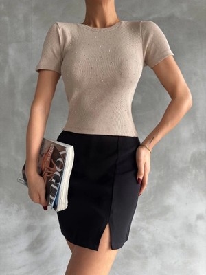 K&A Taş Baskılı Kaş Korse Bluz