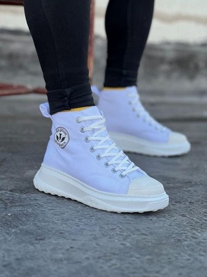 K&A Beyaz Erkek Yarım Bilek Casual Ayakkabı