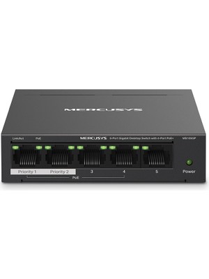 Binbir Göz Bilgisayar Tp-Lınk Mercusys MS105GP 5 Port 10/100/1000 4 Port Poe+ Yonetılemez Desktop Swıtch Metal Kasa