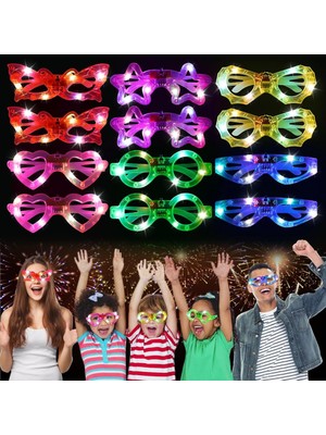 K&A LED Işıklı Karışık 6 Model Yanar Söner Parti Gözlüğü 6 Adet