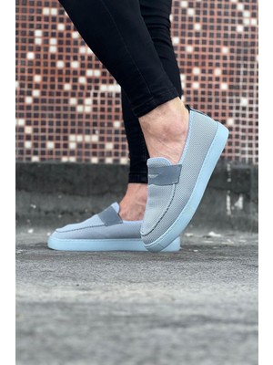 K&A Gri Triko Babet Erkek Casual Ayakkabı