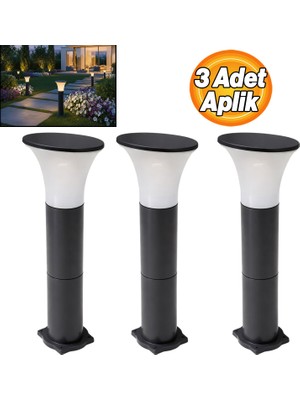 Badem10 Kuğu Set Üstü Duvar Armatürü 3 Adet 60 cm Şık Bahçe Apliği Villa Dış Mekan Duvar Lambası