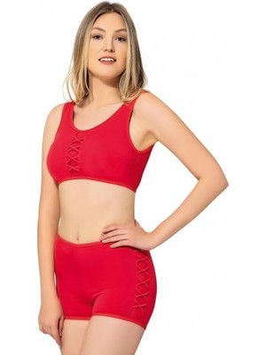 Markahit Argisa Tüllü Detaylı Şortlu Bikini