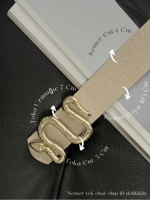 Fiori Yılan Tokalı Kadın Pantolon Kemeri, Ceket Kemeri, Elbise Kemeri, Gömlek Kemeri