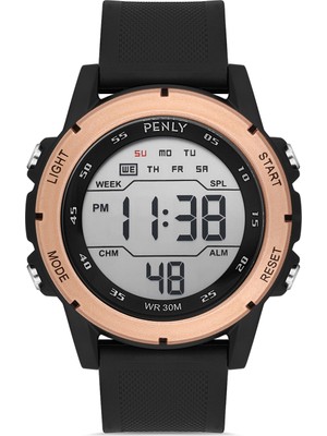 Penly Dijital Kol Saati 8106 Model Siyah +2 Renk Kronometre-Alarmlı 5ATM Su Geçirmez
