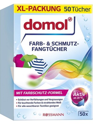 Domol Beyaz Renk Ayırıcı Mendil - 50 Adet, Tek Katlı, Çamaşır Makinesi Kullanımı İçin