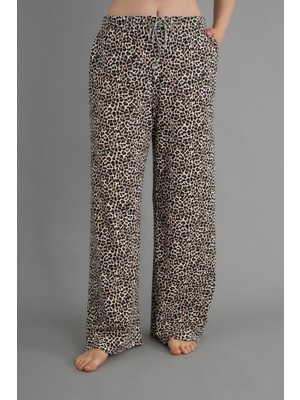 Leopar Desenli Bol Kesim Pantolon