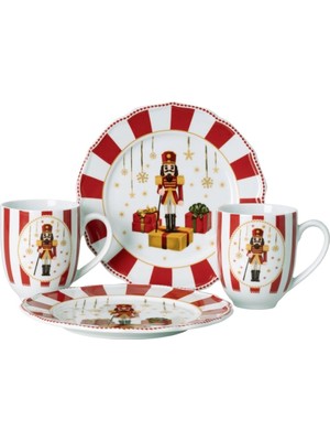 Hutschenreuther Christmas Love Red 4 Parça Kupa&tabak Seti