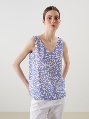 Lc Waikiki Yeni Sezon V Yaka Desenli Kadın Bluz