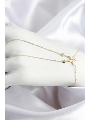 Epilons Pirinç Zirkon Taşlı Yıldız Model Gold Renk Şahmeran - TJ-SN710