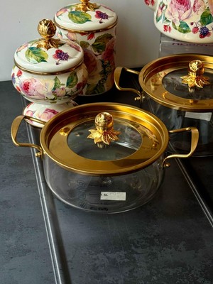 Rossev Rose Cam Tencere Seti 2'li