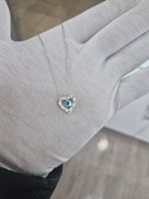 925 Ayar Papatya Silver Altın Modeli Kalp Kolye.rose.gold.rodaj