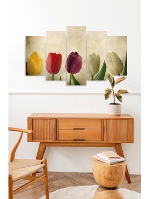 TeknoKapsül Güller 5 Parçalı Mdf Tablo 60 x 100